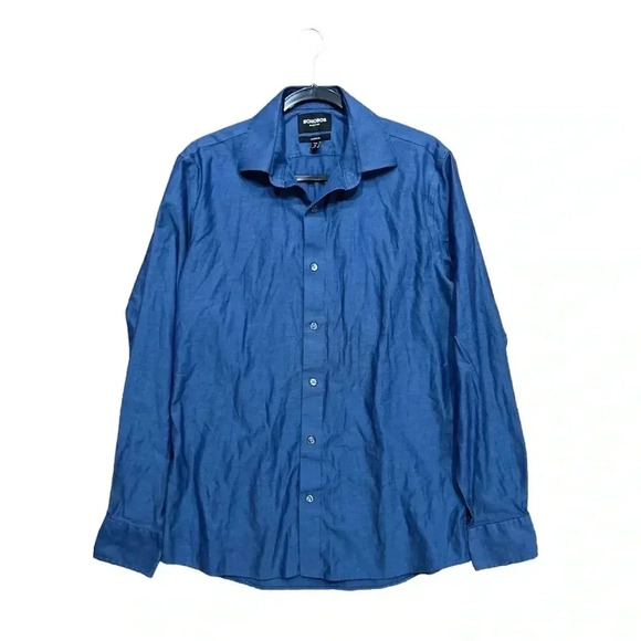 Bonobos Wrinkle Free Blue Athletic Fit Long Size M Button Down - Picture 1 of 5